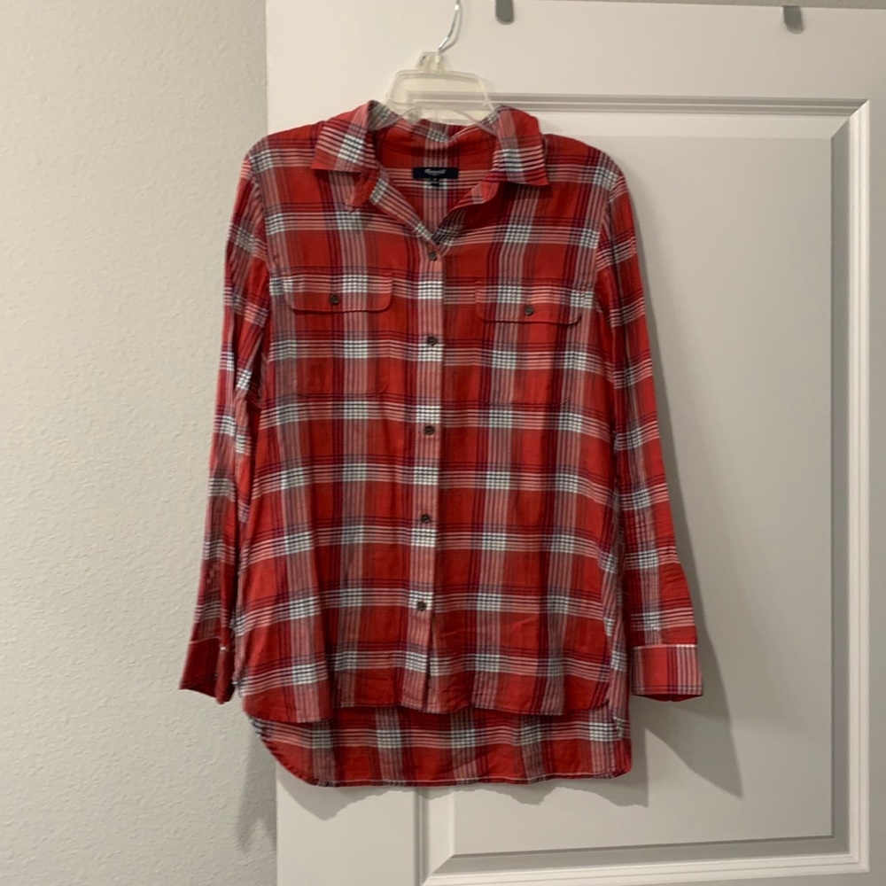 Red Orange Button Up Shirt